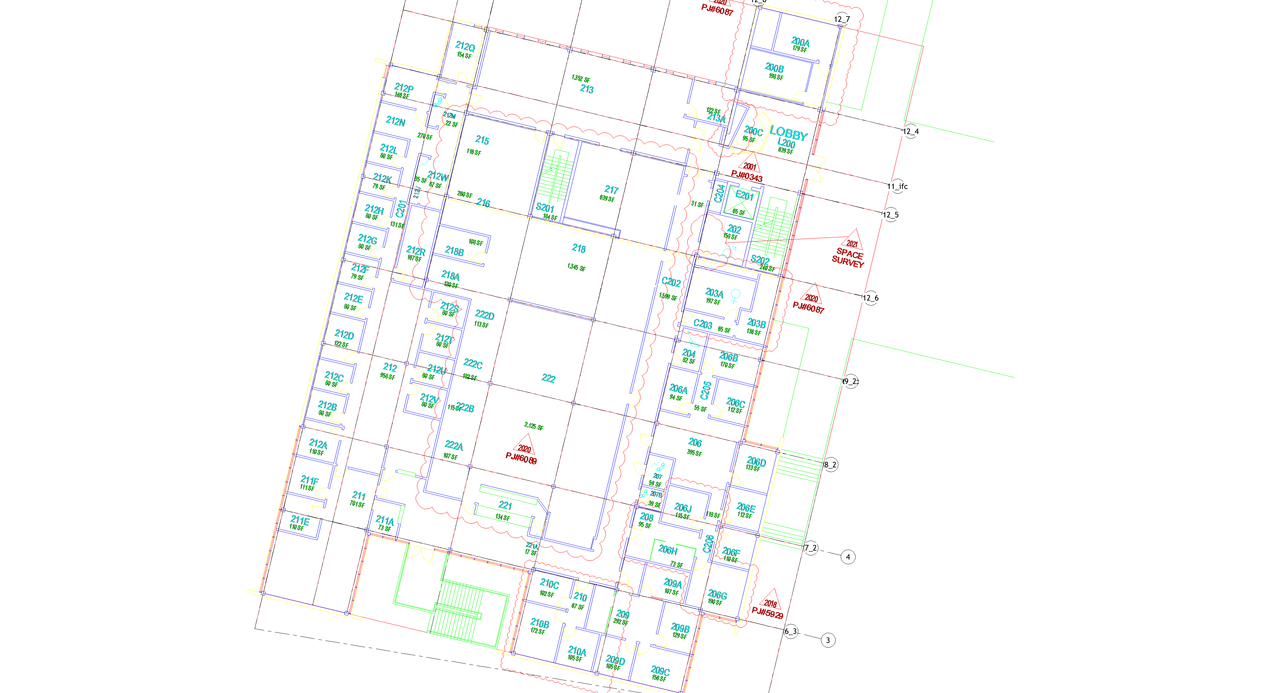 CAD floor plan — detailed layout